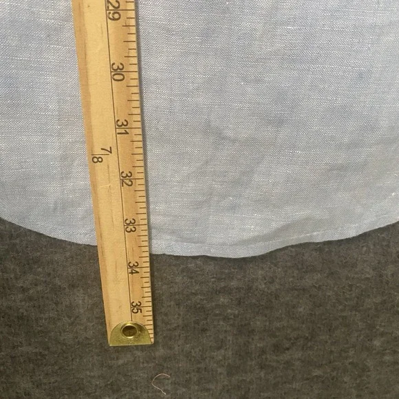 Crown & Ivy Linen Top Womens M Blue Embroidered Popover‎ Roll Tab Beachy Coastal - Picture 7 of 9